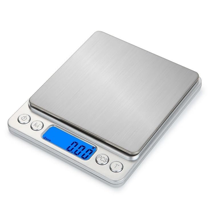 Digital Kitchen Scale 3000g x 0.1g, Scale Weight Digital with Led Display, Multifunctional Use & Portable - Stainless Steel Platform for Cooking, Baking & Jewelry