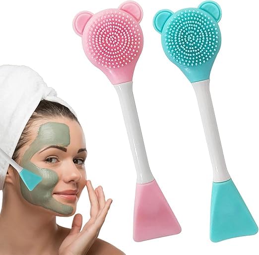 Zone Shop Multi-Use Facial Cleansing Brush, Multi-Color Cream Straightening Brush, Practical and Modern Design, Helps Deep Cleanse and Evenly Distribute Creams to Enhance Care.