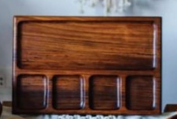 Hayah Wood - Square snack tray - صينية تسالي خشب