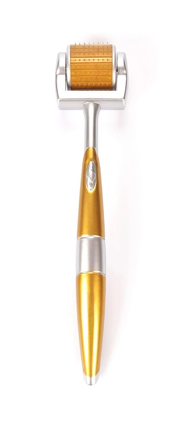 CYSSUS Professional 0.25mm Derma Roller Individual Real Needle Titanium 192 Micro Needles Cosmetic Microdermabrasion Instrument Microneedling Dermaroller - Storage Case & Manual Included