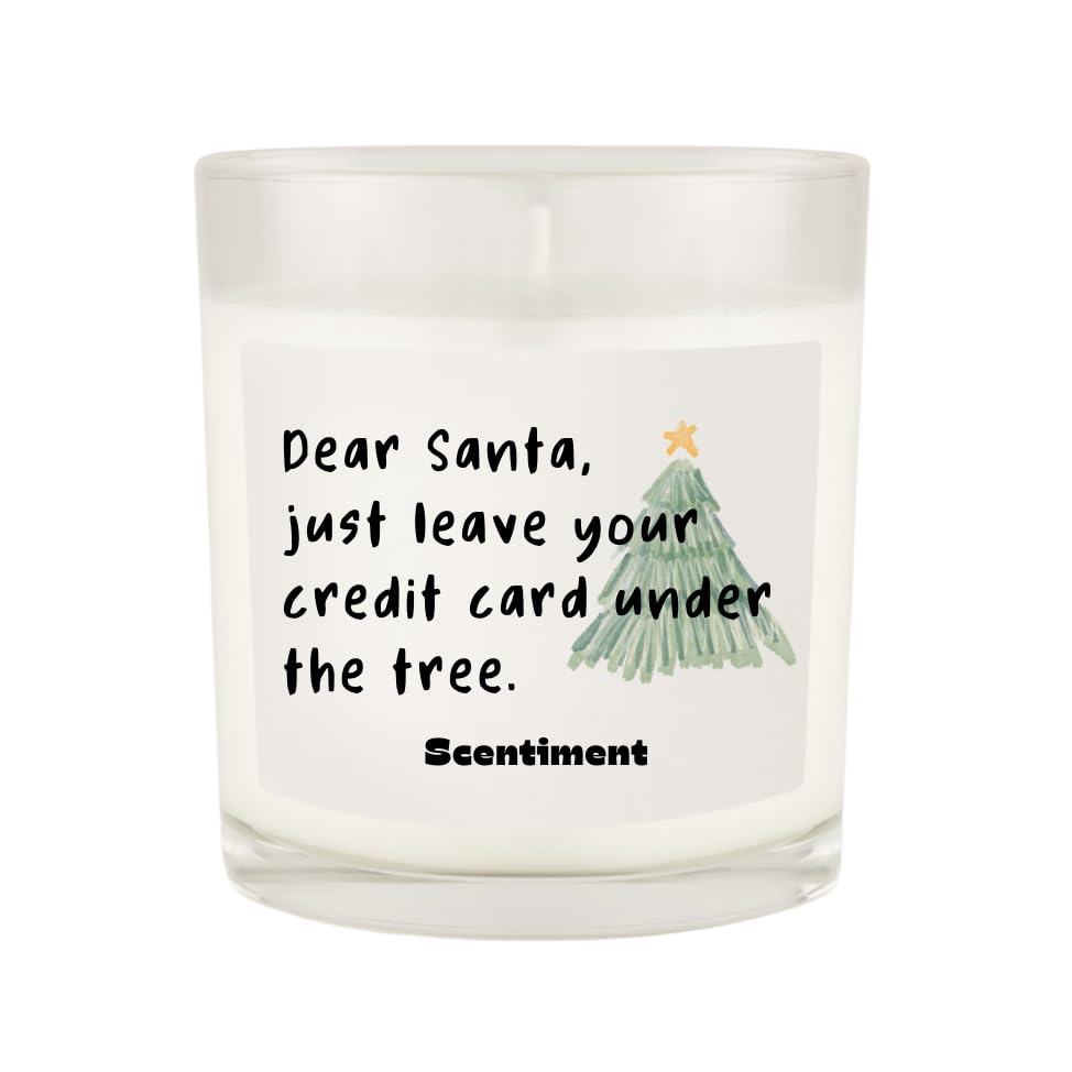 Scentiment Scented Candle â€“ Premium Soy Coconut Beeswax Blend | Hand-Poured Jar Candle with Long Burn Time | Gift for Home, Bedroom & Living Room (Dear Santa)