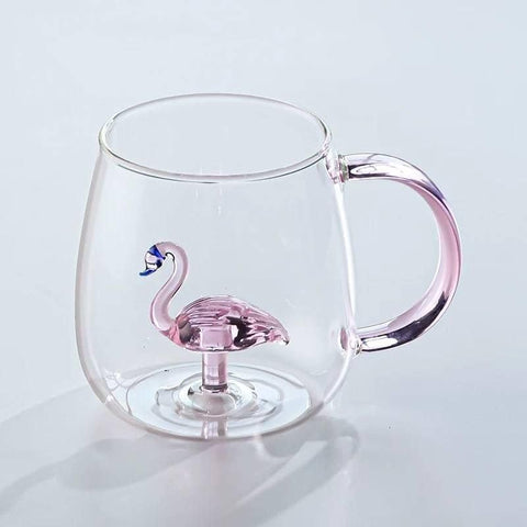 400ml Double Wall Glass Coffee Mug with Cute 3D Animal Inside, Heat Resistant Clear Glass Tea Cup, Creative Transparent Drinking Mug for Hot and Cold Beverages, Elegant Gift Cup, 1 Piece