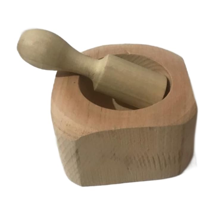 Beech Wood Mortar for Food Preparation (9.5 Square Diameter)
