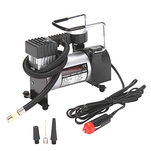 one year warranty_Portable Mini Air Compressor Pump，12V Car Tire Inflator with Pressure Gauge