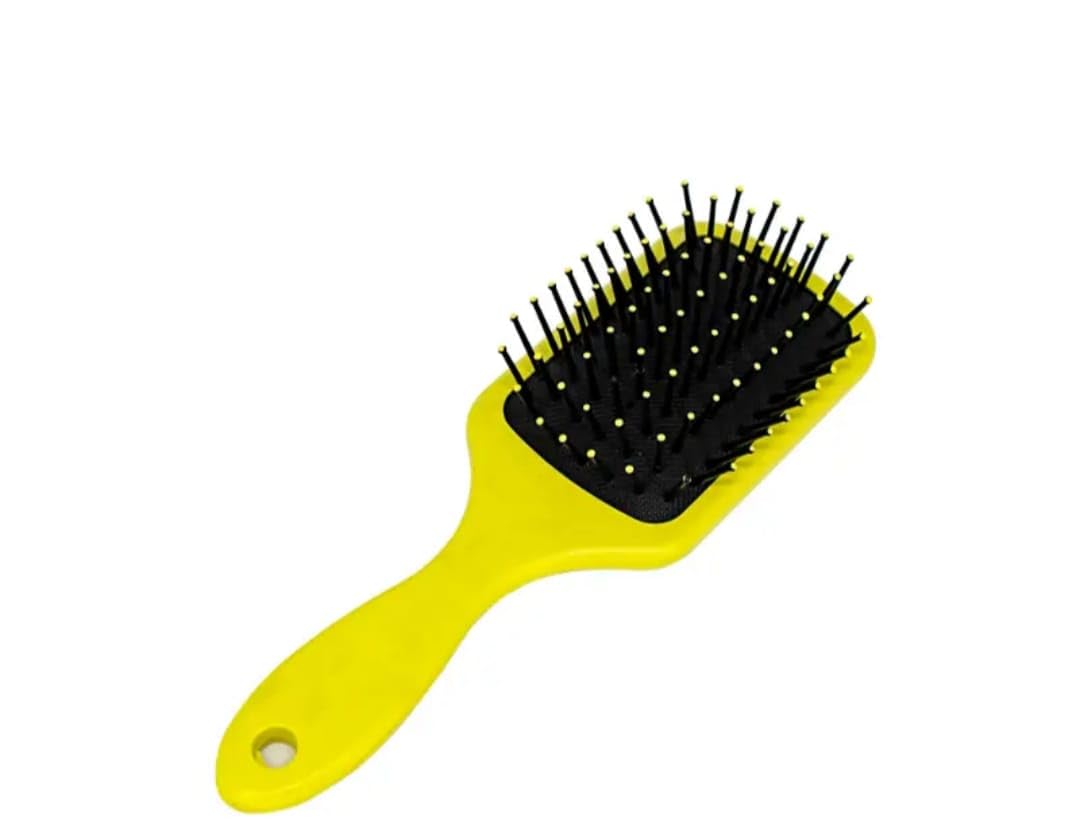 Paddle Hair Brush, Detangling Wide-Tooth Cushion Brush,1111 (yellow)