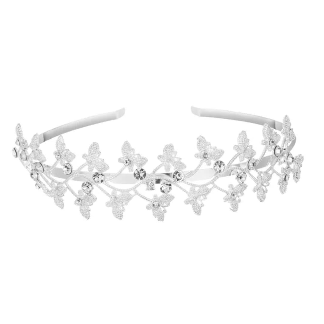 Silver Hair Tiara for Girls with Crystals - Fashion Accessory for Parties and Occasions Multi Shape Silver