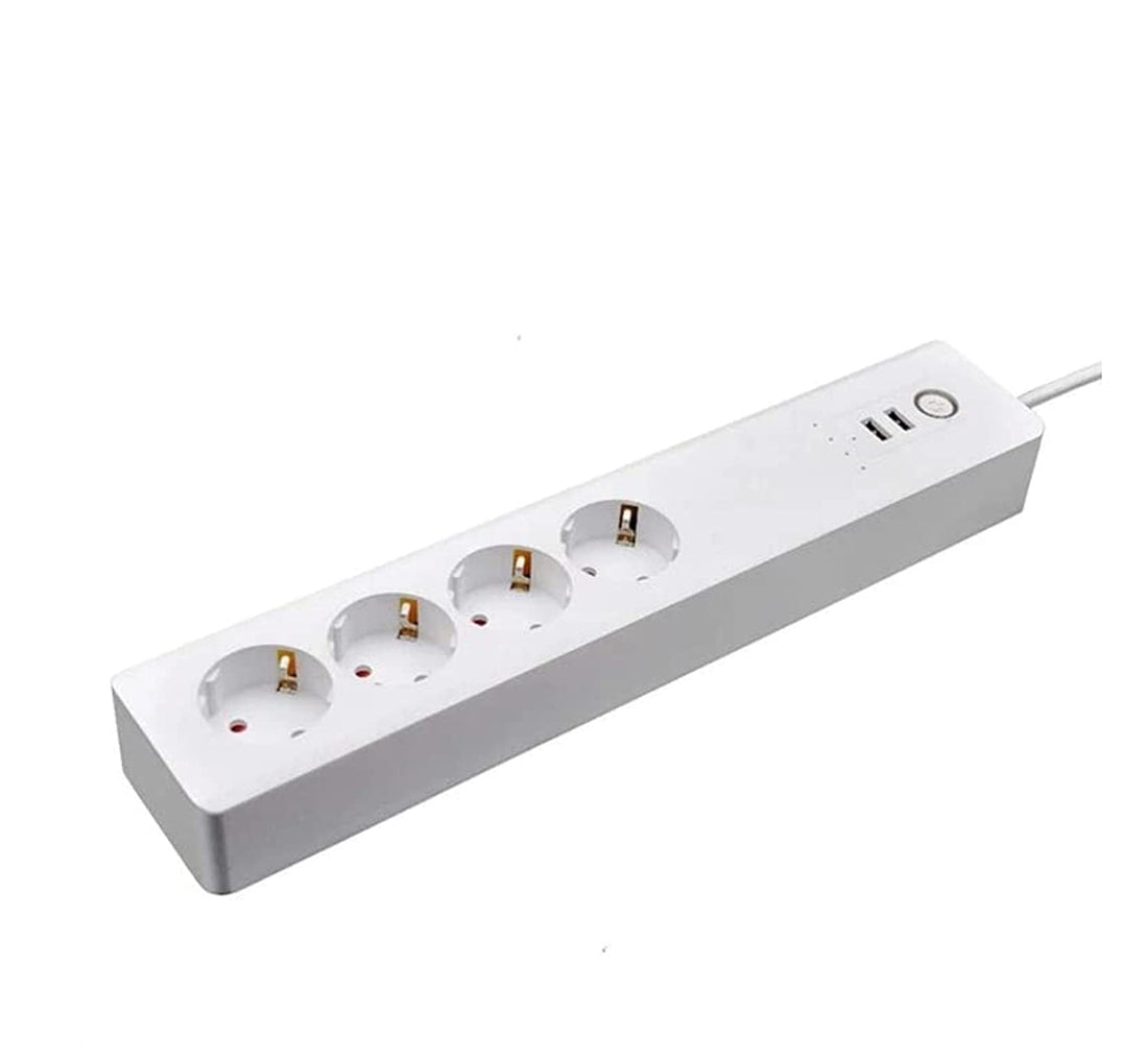 WiFi 2 USB Port 4 AC Outlets Individual Control, Timer Schedule ABS Fireproof US Smart Power Strip Surge Protector Work with Alexa and Google Home