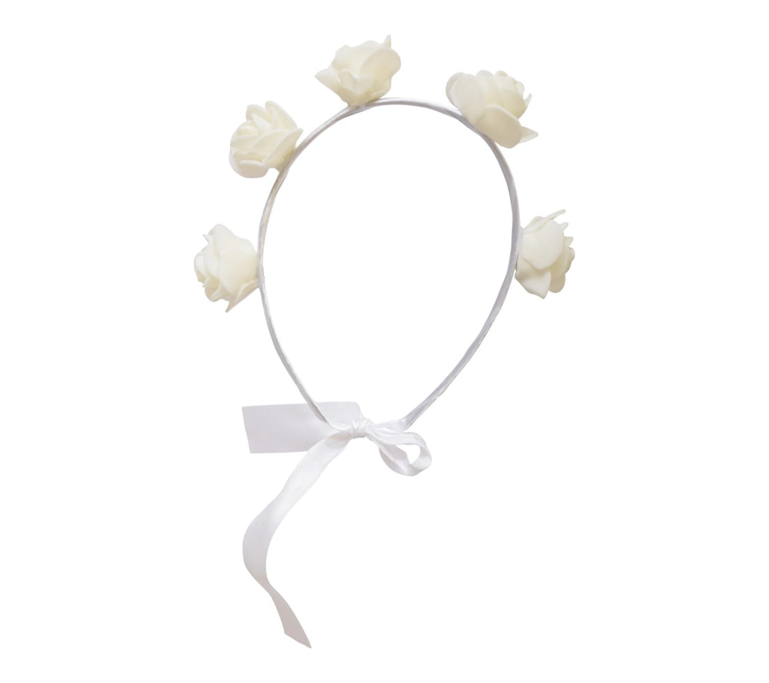 Daphne Adjustable Hair Band With Flower Design For Girl - Biege