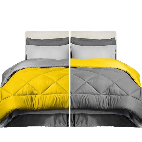 Winter quilt double face,160 * 235 cm, Gray &Yellow