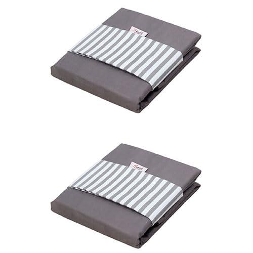 Snooze, Flat Microfiber Plain & printed bed sheet set,6 Pcs (Gray striped design) 220 * 240 cm
