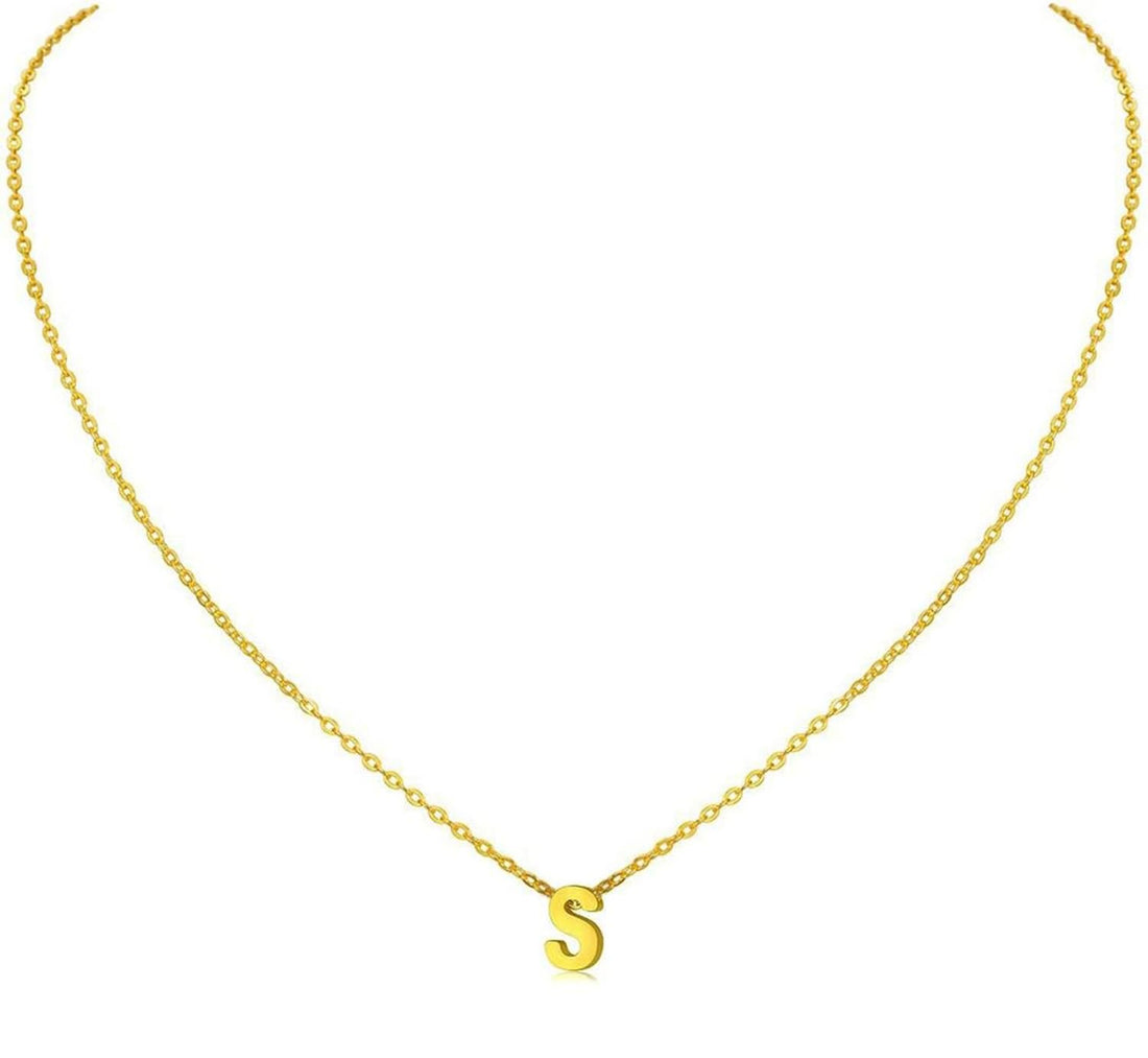 Julia Store Dainty Initial Necklaces for Women 18K Gold Plated Stainless Steel Trendy Letter Necklace Personalized Initial Love Pendant Necklace Tiny Letter Name Necklaces Gift