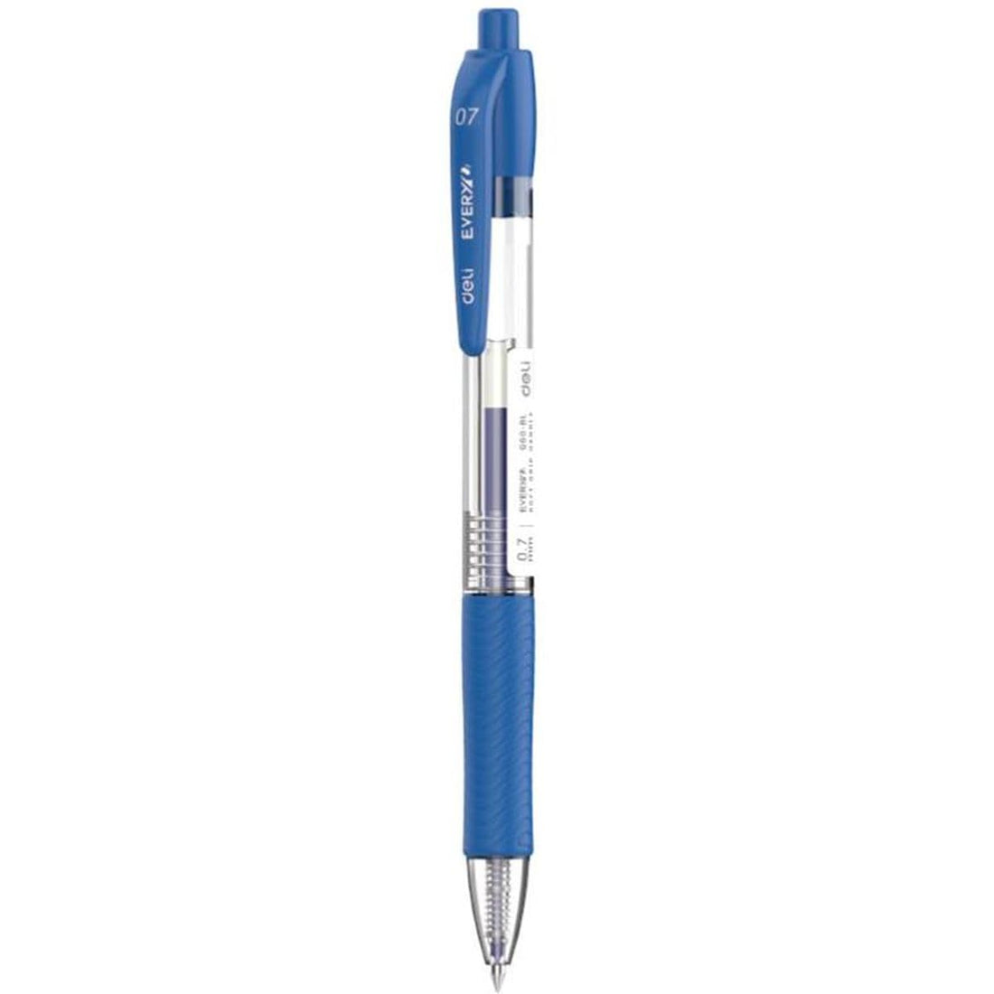 Deli EQ60-BL Ball Point Pen 12-Piece Set, 0.7 mm Bullet Tip, Blue