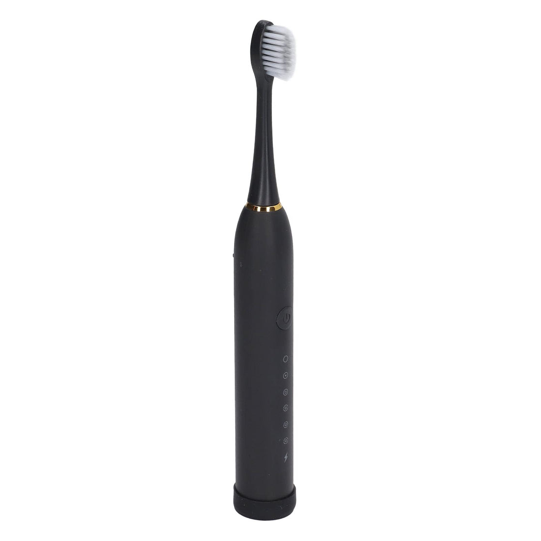 Electric Toothbrush Waterproof 6 Modes Rechargeable with 4 Heads Toothbrush Replacement for Deep Cleaning (Black)