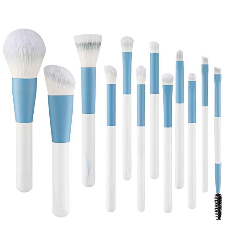 12pcs Ceramic Make-Up Brush Soft Bristles Convenient Daily Make-Up Tool Set Blush Eyeshadow Concealer Brush Loose Powder Highlighter Foundation Full Women Beauty Tool Set