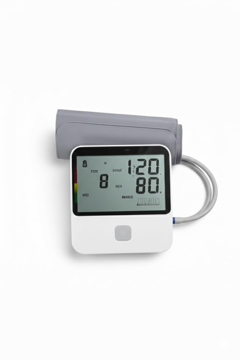 Home Blood Pressure Monitor with Reliable Accuracy, Measures Pressure and Pulse in Seconds, Large Screen, Memory to Save Readings, Easy to Use with Push of a Button