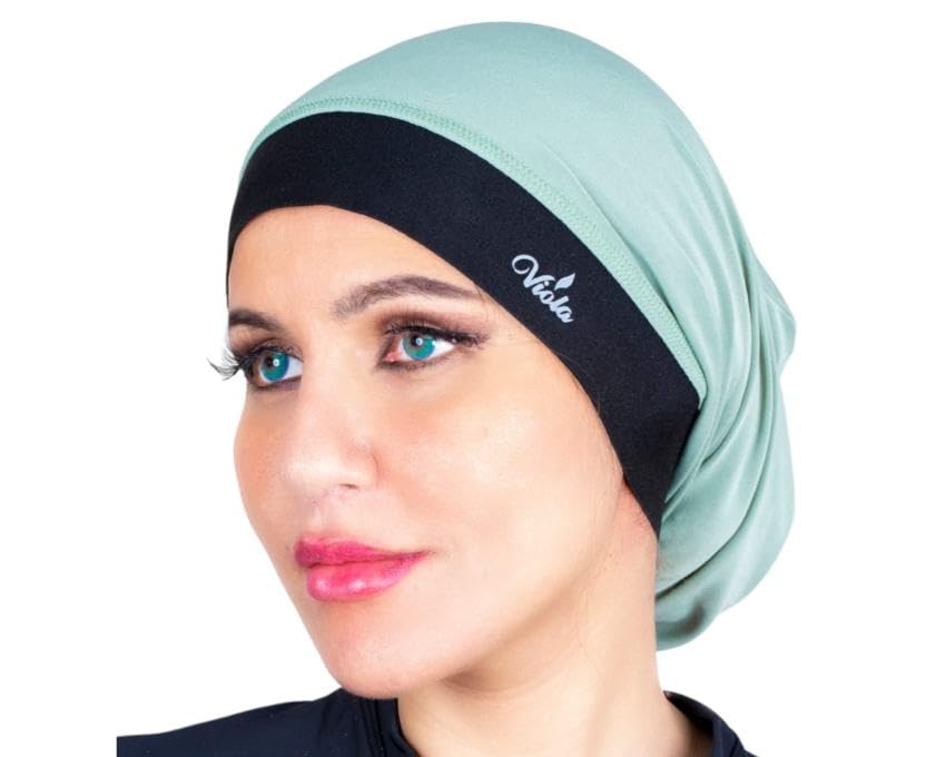 Women's Olive Green Cotton Blend Band Size 02 Gym Exercises, Swimming Bandana Hijab