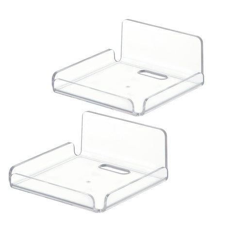 REQO Acrylic Floating Small Wall Shelves,Mini Wall Mounted Hanging Display Shelves, Universal Adhesive Shelf Easy To Install No Drill,For Security Cameras, Baby Monitors, Smart Speaker (2pcs)
