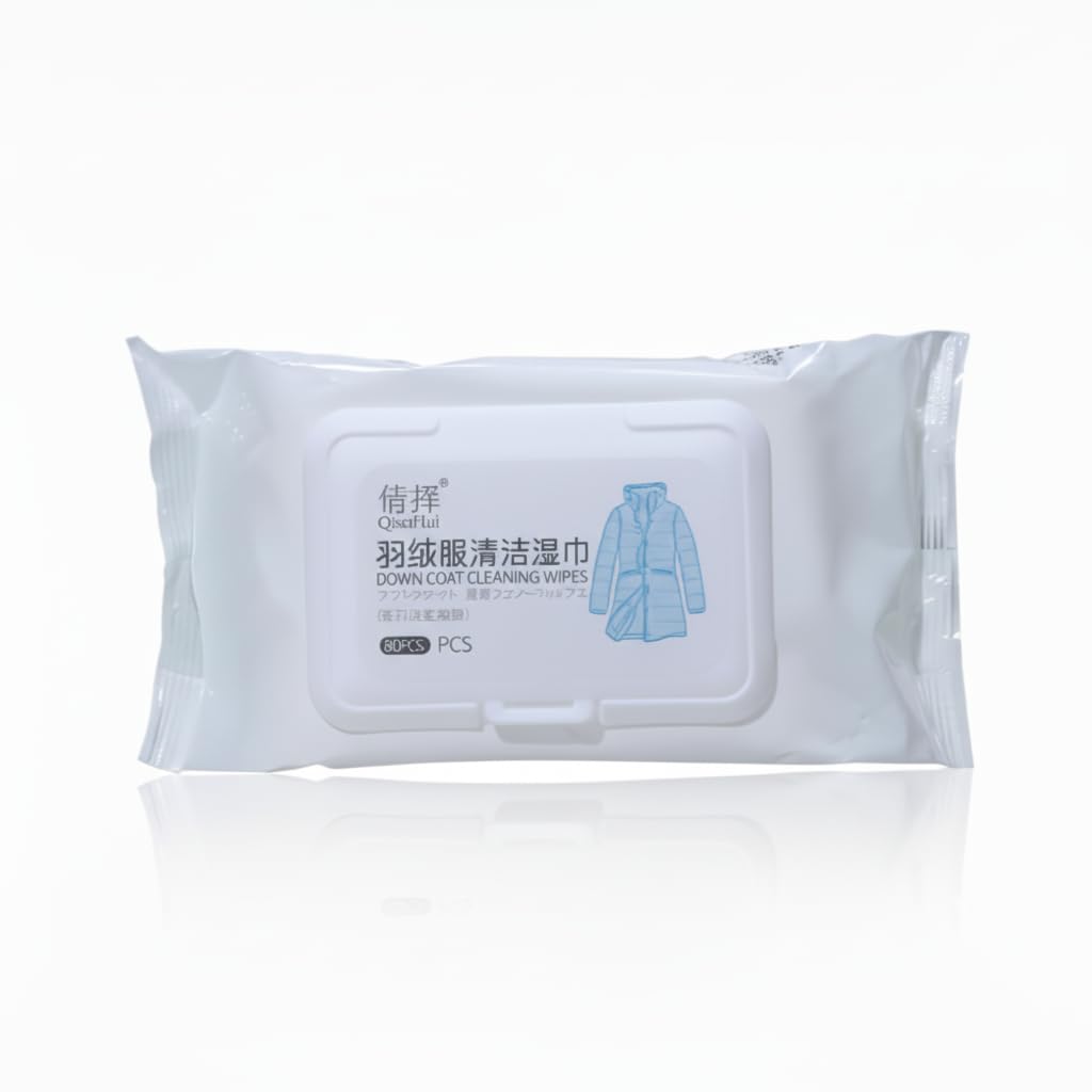 Original Wet Wipes - Clothes Cleaning Wipes for Heavy Jackets (80 Wipes) - Whips Clean Instant Stain Removal Without Washing - Thick for Winter Clothes and Travel.