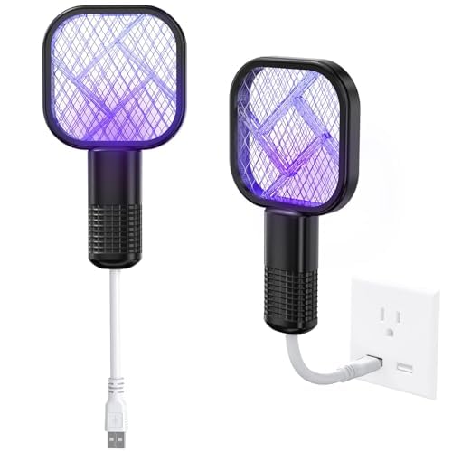 Bukela Fly Swatter, USB Mini Mosquito Swatter Portable Fly Killer Insect Killer for Pest Control Mosquito Bat for Indoor and Outdoor Use 1 Pack No Built-In Battery