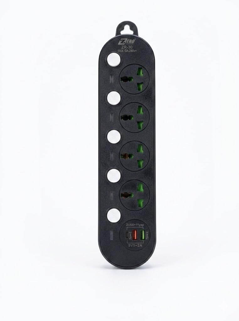 Power Strip 4 Sockets Extension With USB Ports Surge Protector Multi Plug Adapter Individual Switches Universal Outlet 250V Heavy Duty Home Office