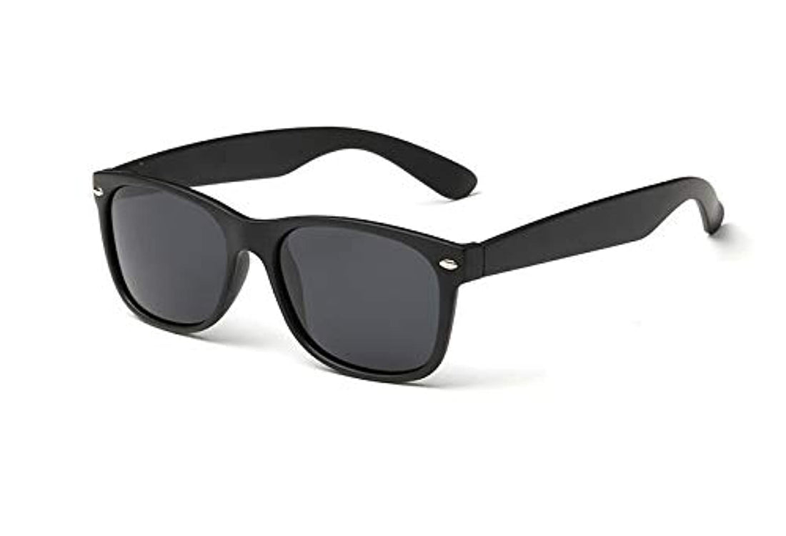 Black Sunglasses Black Glossy Rectangular Frame Vintage Retro Mens Womens UV400 [BTX]