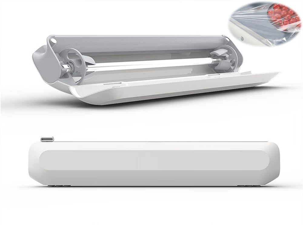 Magnetic Plastic Wrap Dispenser with Slide Cutter Refillable Food Wrap, Azonee Dispenser Reusable Cling Film Dispenser with Cutter Safe Cling Wrap Dispenser