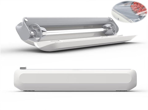 Magnetic Plastic Wrap Dispenser with Slide Cutter Refillable Food Wrap, Azonee Dispenser Reusable Cling Film Dispenser with Cutter Safe Cling Wrap Dispenser