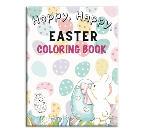Happy Easter Coloring Book, Holiday Theme, for Kids hoppy happy.
