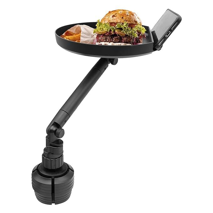 Car Food Tray Table for Eating with Mobile Phone Holder, Tray for Car with Adjustable Cup Tray Holder, Multipurpose Handy Car Tray, Food Tray for Car
