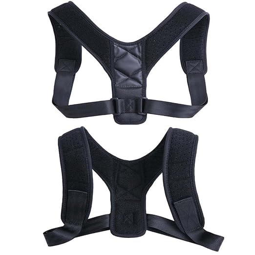 Back Brace Posture Corrector for Men & Women, Adjustable Shoulder Straps, Breathable Compression Vest for Posture Support & Pain Relief – JQ-2034, Comfortable and Adjustable Back (Medium)
