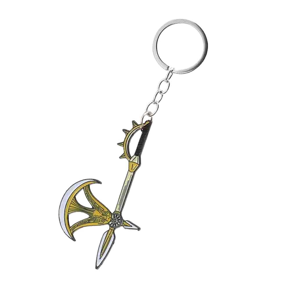Keychain Axe Anime T h e S e v e n D e a d l y Sins Escanor Rhitta Men -8.5 Cm Zinc Alloy