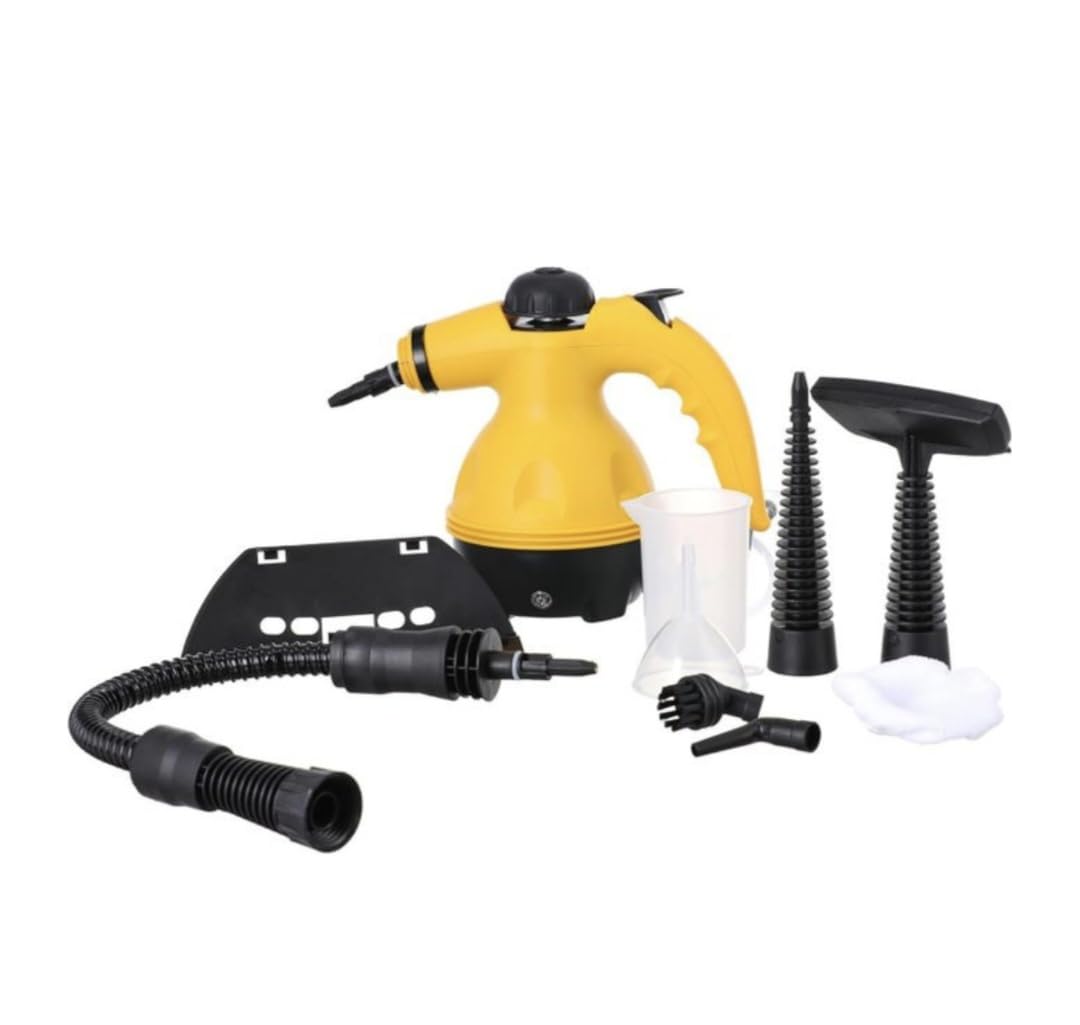 D-Nex 350ml High Pressure Steam Cleaner 1200W Portable Handheld Steam Cleaner with 9 Attachments Perfect for Removing Stains in Car Upholstery Home Kitchen Carpet Sofa