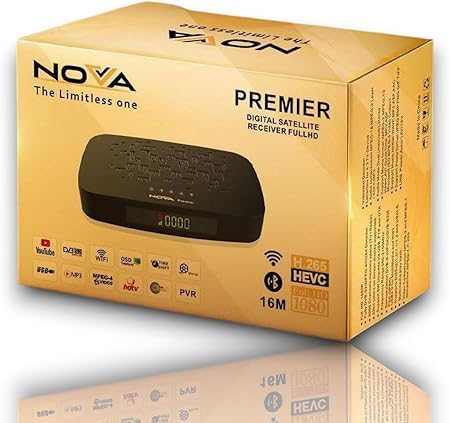 Nova Premier Full HD 1080p Digital Satellite Receiver, Internal WiFi, Bluetooth, LAN, 2GB Memory, USB Support, H265