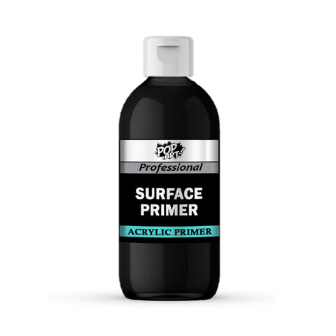 POP ART Acrylic Surface Primer Gesso 250ml – Fast-Drying White Primer for Miniatures, 3D Prints & DIY Projects – Smooth Matte Finish, Excellent Adhesion & Paint Grip (Black)