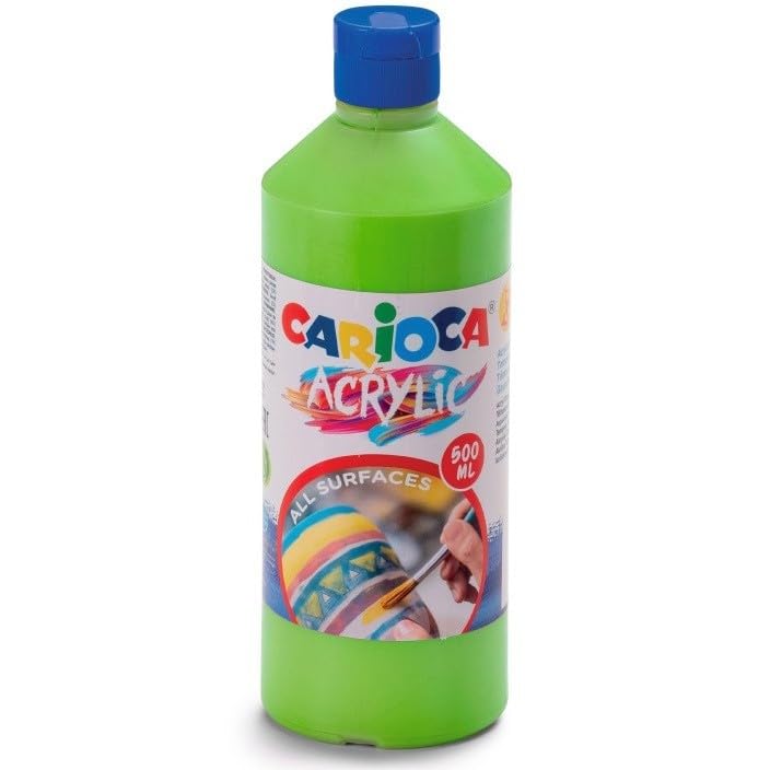 Carioca Tempera Acrylic Watercolors Paint for All Surface 500 ml, Light Green 13