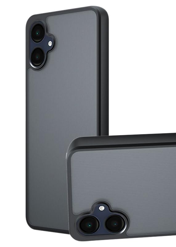 For Samsung Galaxy A06 Hard Back Cover Q Series Case,Transparent Hard Back And Silicone Tpu Black Frame High Protection Compatible with Samsung Galaxy A06 (6.7'') - Transparent&Black