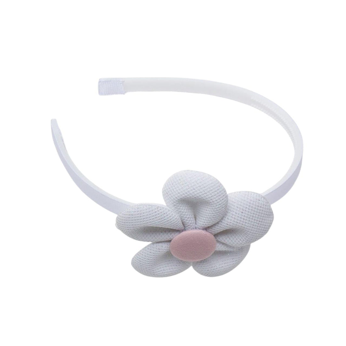 Pastel Fabric Flower Headband, Hair Accessories for Girls, Daisy Design (white, 1)