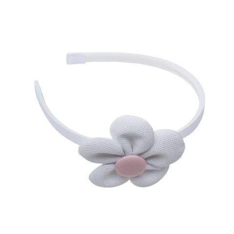 Pastel Fabric Flower Headband, Hair Accessories for Girls, Daisy Design (white, 1)