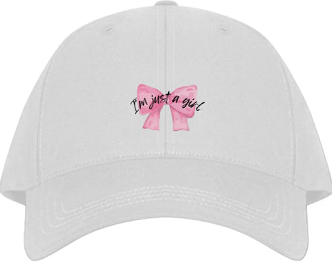 I'm just a girl Plain unisex baseball cap White