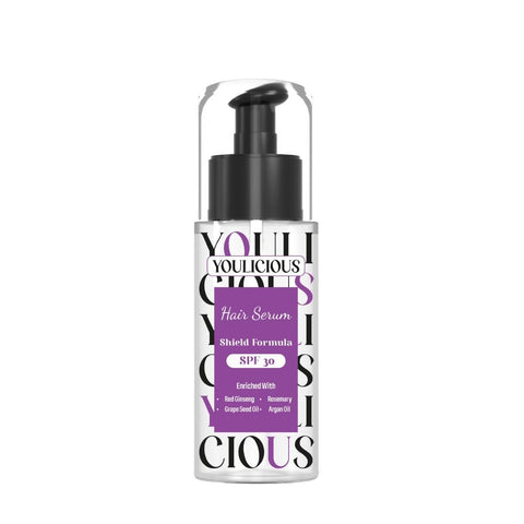 Youlicious Shield Hair Serum 100ml | With Argan Oil-Grape Seed Oil | Protects, Nourishes & Adds Shine for Stronger Looking Hair