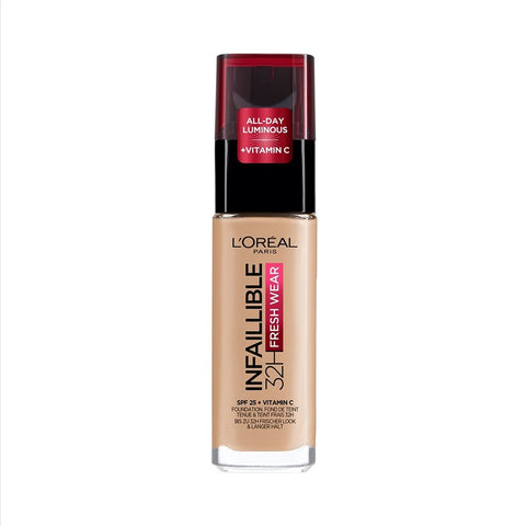 L'Oréal Paris Infaillible 32H Fresh Wear Foundation 145 Beige Rose - Spf 25 + Vitamin C