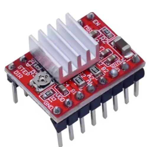 A4988 Stepper Motor Driver Board with Heat Sink – 3D Printer StepStick Module for Reprap MKS GEN V1.4, 20.2x15.2mm, 2.8g, High-Precision CNC & 3D Printing Control