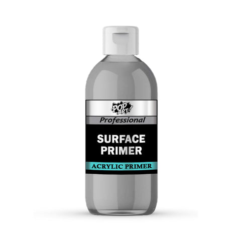 POP ART Acrylic Surface Primer Gesso 250ml – Fast-Drying White Primer for Miniatures, 3D Prints & DIY Projects – Smooth Matte Finish, Excellent Adhesion & Paint Grip (Grey)