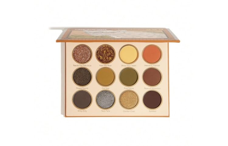 12 Colors Sparkling Eyeshadow Palette Earthy Gold Bronze Shades Professional Makeup Kit