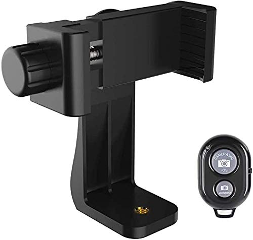 ANNA TOSANI Universal Vertical Rotating Tripod Adapter for Cell Phone Tripod Selfie Stick, Smartphone Holder Can be Rotated 360 Degrees-Includes Bluetooth Remote Control