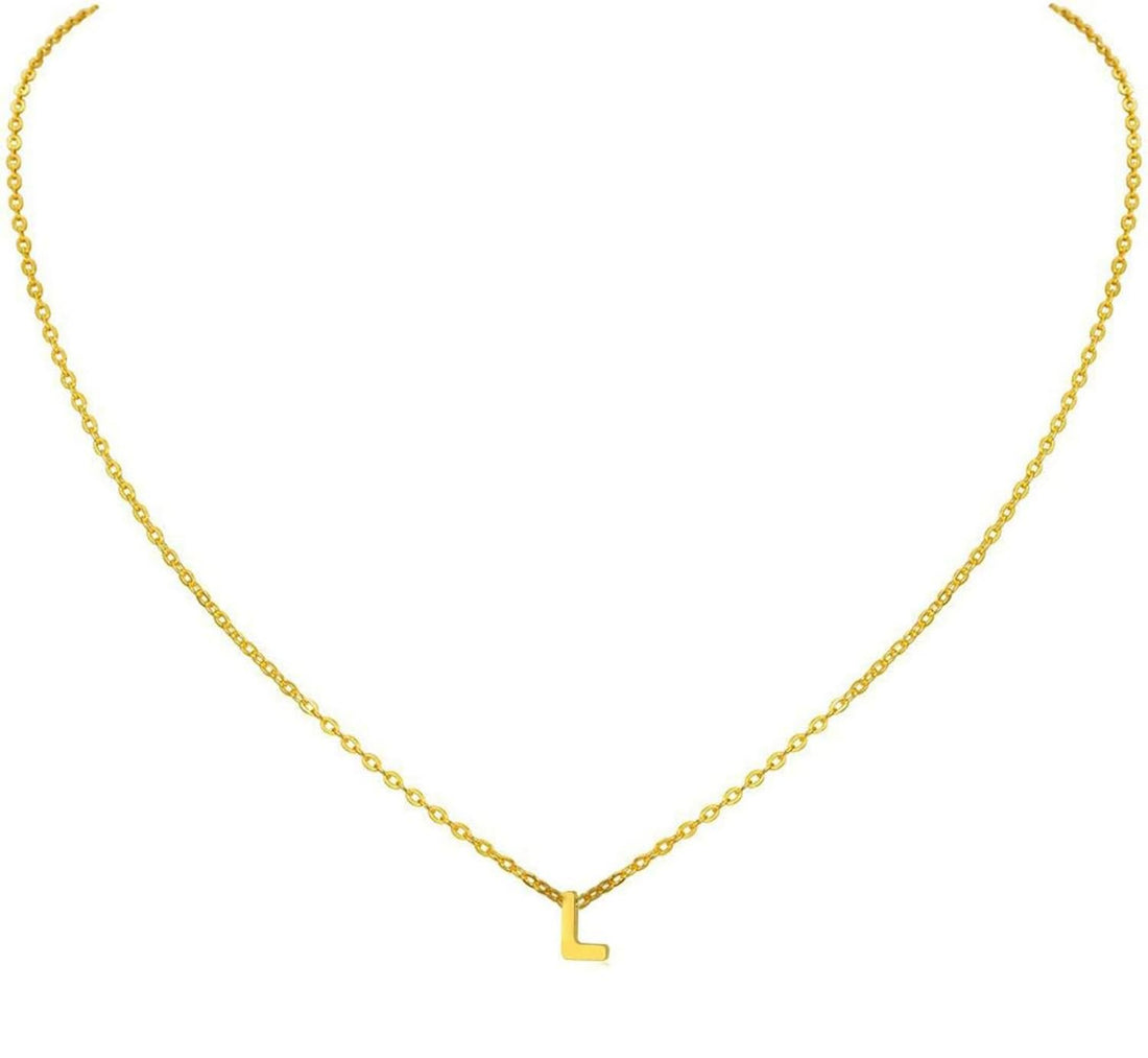 Julia Store Dainty Initial Necklaces for Women 18K Gold Plated Stainless Steel Trendy Letter Necklace Personalized Initial Love Pendant Necklace Tiny Letter Name Necklaces Gift