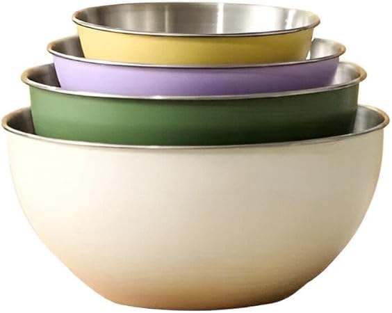 Mixing Bowl Set - 4-Piece Stainless Steel Mixing Bowls for Cooking and Baking, Ideal for Salad, Dough, and Meal Prep