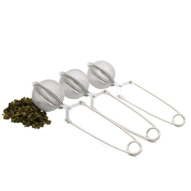 Stainless Steel Ball Herb Strainer with Scissors Handle for Loose Leaf Tea and Herb Mix, Perfect for Tea, Healthy Drinks, Cooking, Now in Al-Israa ((Three Pieces))