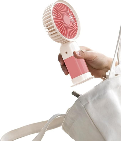 Portable Mini USB Rechargeable Handheld Fan With Stand, Single Speed Personal Desktop Cooling Fan, Compact Lightweight Travel Fan for Office Home, 1.5W, Pink (pink)