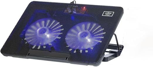 Laptop Gaming Cooling Pad Stand - Height Adjustable Stand with Two Quiet Fan with USB Interfaces Charging and Cooler Power Charging Port - Turbofan for Gaming Notebook and Office Laptops